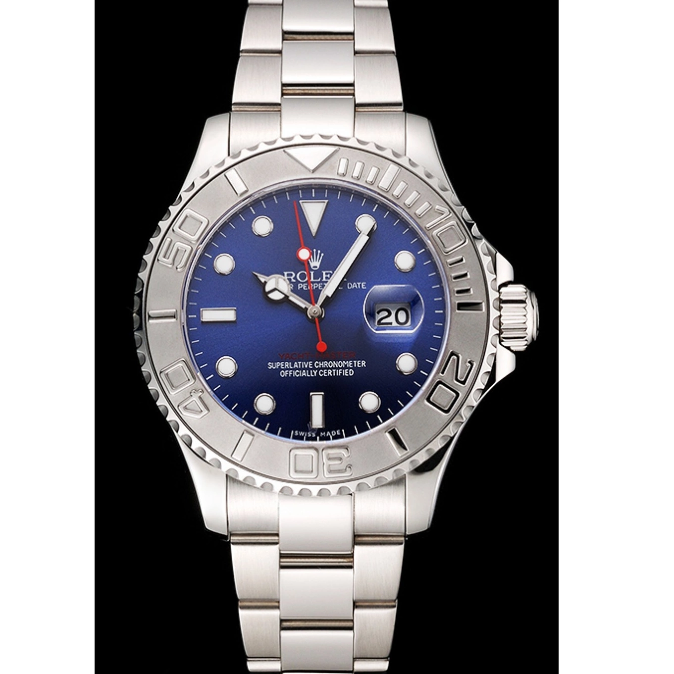 Aaa replica watch Yacht-Master Stainless Rolex And Steel Dial Case Bracelet Blue 0713